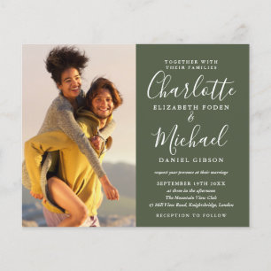 Convite de casamento com foto e roteiro de orçamen