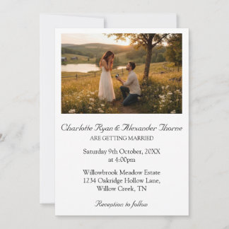 Convite de Casamento com Foto Editável Moderno