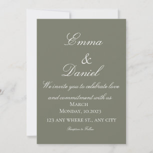Convite de Casamento com Foto Elegante Simples Ver
