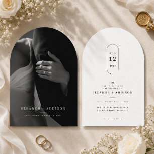 Convite de Casamento com Foto em Arco de Luxo