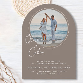 Convite de Casamento com Foto em Arco e Nomes em S