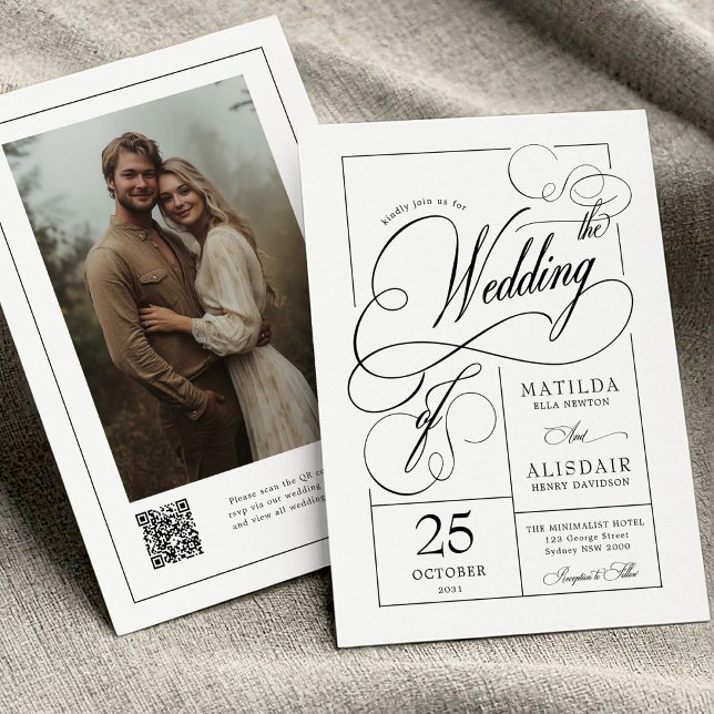 Convite de Casamento com Foto em Código QR com Let (Criador carregado)