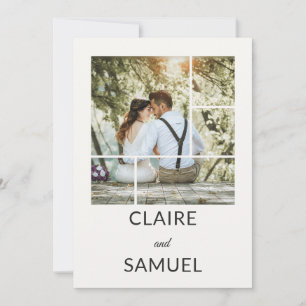 Convite de Casamento com Foto em Mosaico Moderno