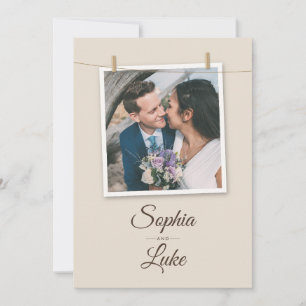 Convite de Casamento com Foto em Pregador de Roupa