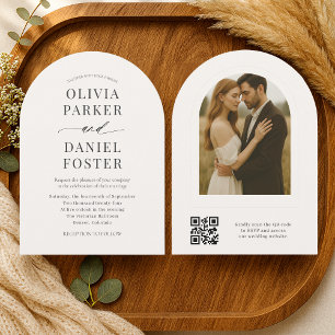 Convite de Casamento com Foto em QR Code Minimalis