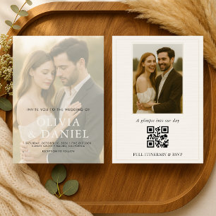 Convite de Casamento com Foto em QR Code Minimalis