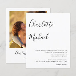 Convite de Casamento com Foto em Script Minimalist