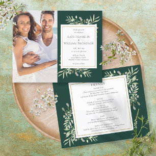 Convite de Casamento com Foto Esmeralda Orçamento 