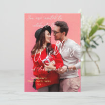 Convite de Casamento com Foto Floral Rosa