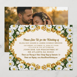 Convite de Casamento com Foto Georgia Cherokee Ros