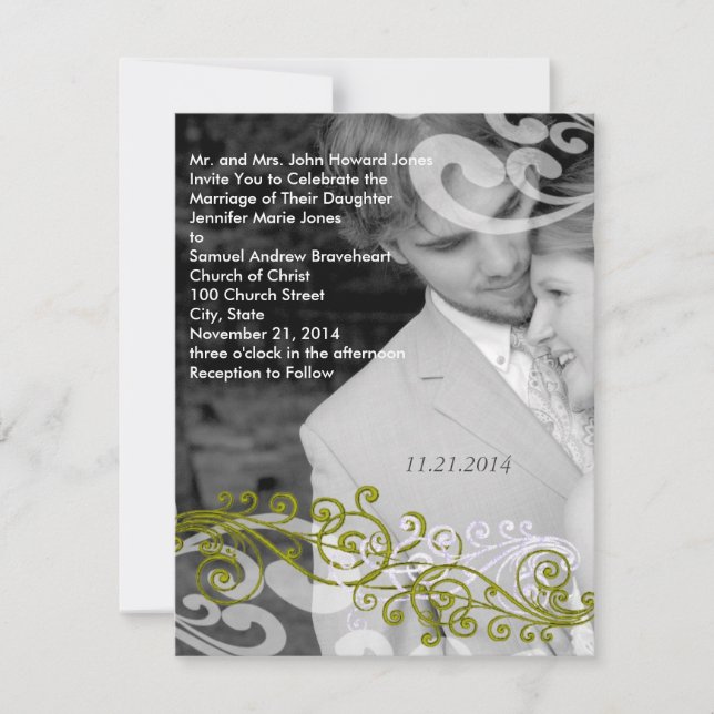 Convite de Casamento com Foto Giratória (Frente)