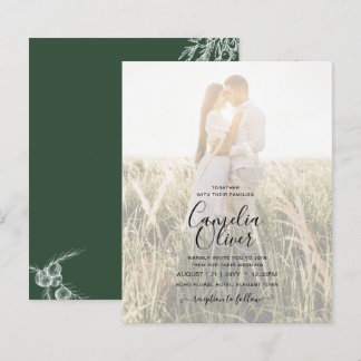 Convite de Casamento com Foto JUNIPER GREEN Modern