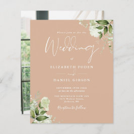 Convite de Casamento com Foto Marrom Econômico com