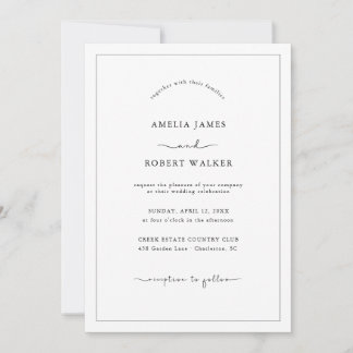 Convite de Casamento com Foto Minimalista Elegante