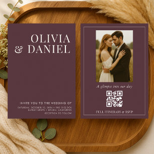 Convite de Casamento com Foto Minimalista em Burgu