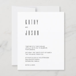 Convite de Casamento com Foto Minimalista Moderno