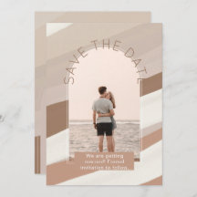 Convite de casamento com foto moderna para salvar 