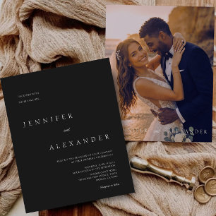 Convite de Casamento com Foto Moderno e Econômico