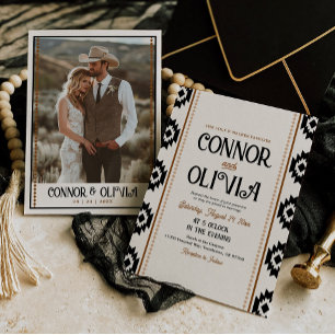 Convite de Casamento com Foto Moderno Ocidental