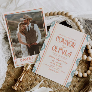 Convite de Casamento com Foto Moderno Ocidental
