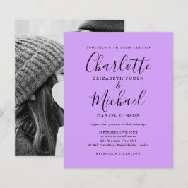 Convite de Casamento com Foto no Tom Lilás por Orç