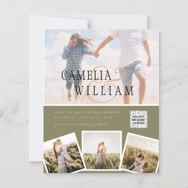 Convite de Casamento com Foto ORÇAMENTO Código QR  (Frente)