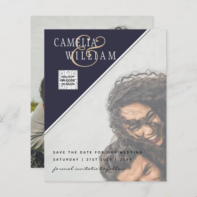 Convite de Casamento com Foto Orçamento Cores Mist (Frente/Verso)