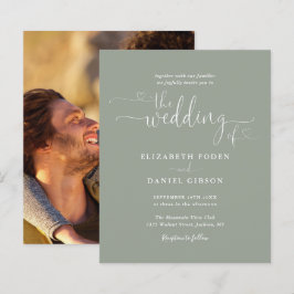 Convite de Casamento com Foto Orçamento Sage Verde