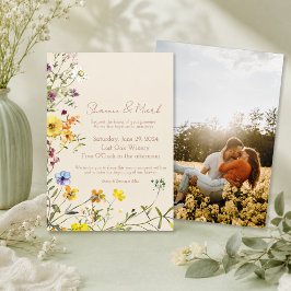 Convite de Casamento com Foto para Jardim de Flore