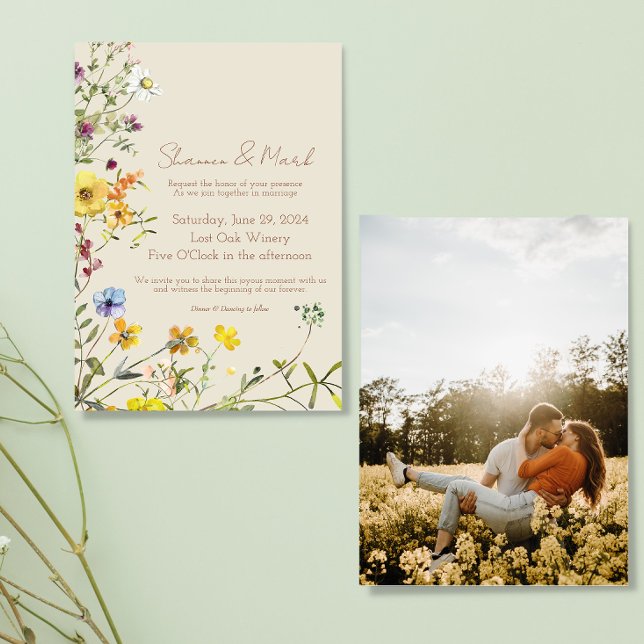 Convite de Casamento com Foto para Jardim de Flore (Criador carregado)