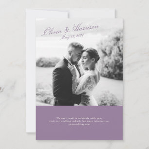 Convite de Casamento com Foto para Jardim Roxo