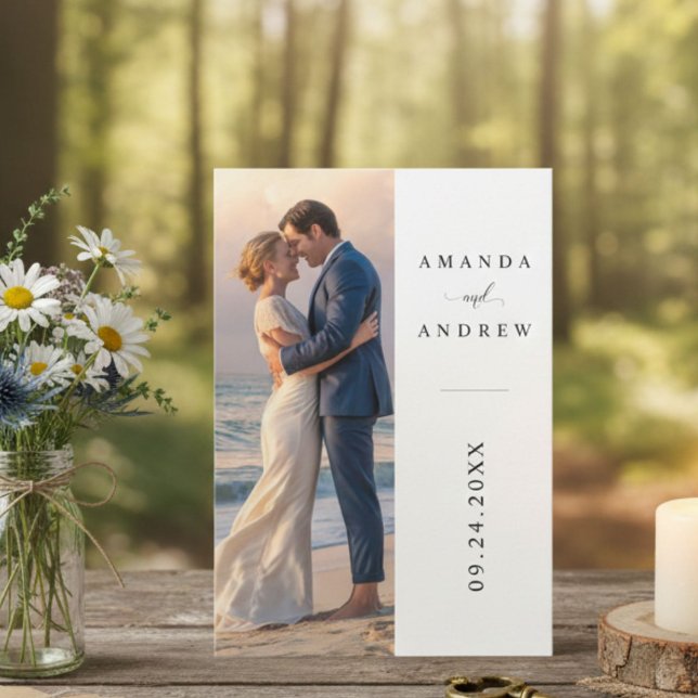 Convite de Casamento com Foto Personalizado Modern (Criador carregado)