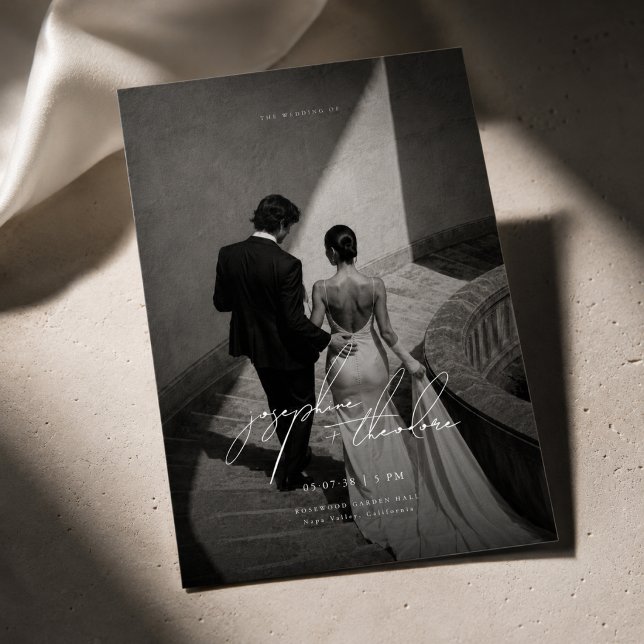 Convite de Casamento com Foto Preta e Branca Compl (Criador carregado)