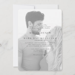 Convite de Casamento com Foto Preto e Branco