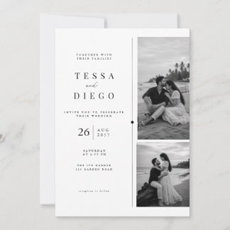 Convite de Casamento com Foto Preto e Branco Minim
