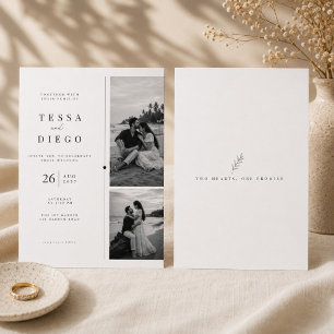 Convite de Casamento com Foto Preto e Branco Minim