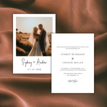 Convite de Casamento com Foto Preto e Branco Moder