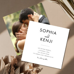 Convite de casamento com foto quadrada editorial