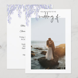 Convite de Casamento com Foto Roxa Wisteria