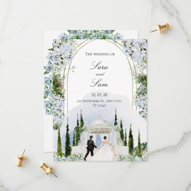 Convite de Casamento com Foto Simples e Moderno (Frente/Verso In Situ)