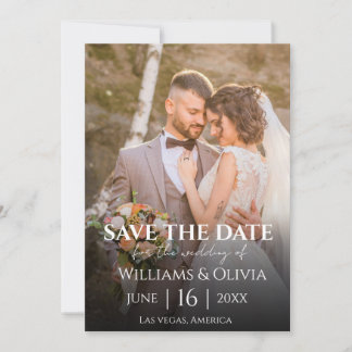 Convite de Casamento com Foto Simples em Preto e B