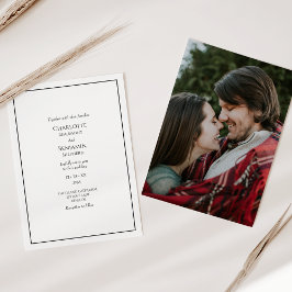 Convite de Casamento com Foto Simples Minimalista