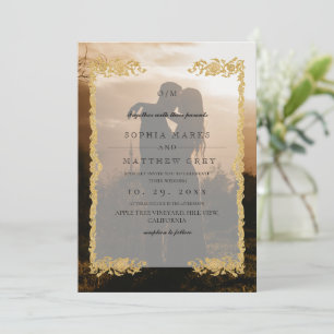 Convite de Casamento com Foto Sobreposta Clássico