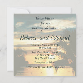 Convite de Casamento com Foto Tropical