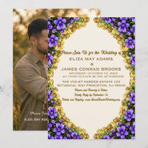 Convite de Casamento com Foto Vertical Jersey Viol