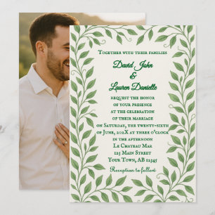Convite de Casamento com Foto Vine & Vow