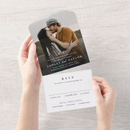 Convite de Casamento com Fotografia e Monograma de