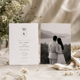 Convite de Casamento com Fotografia e Monograma El