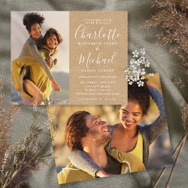 Convite de Casamento com Fotos Kraft Rústico Econô