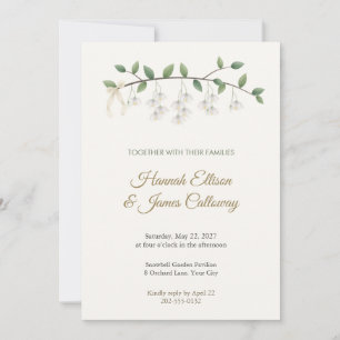 Convite de Casamento com Galho de Japanese Snowbel